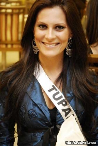 Miss Tupandi, Camila, concorre ao título de Miss RS (Foto: Site Miss RS 2008)