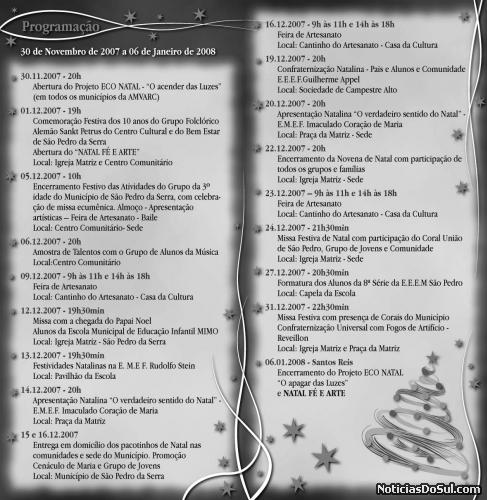 Natal em São Pedro da Serra (Foto: Assessoria de São Pedro da Serra)