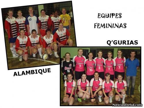 Equipes femininas que participam do municipal de Futsal (Foto: Divulgação)