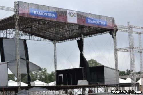Palco de apresentação da cantora Ivete Sangalo (Foto: Cathierine Hoffmann)